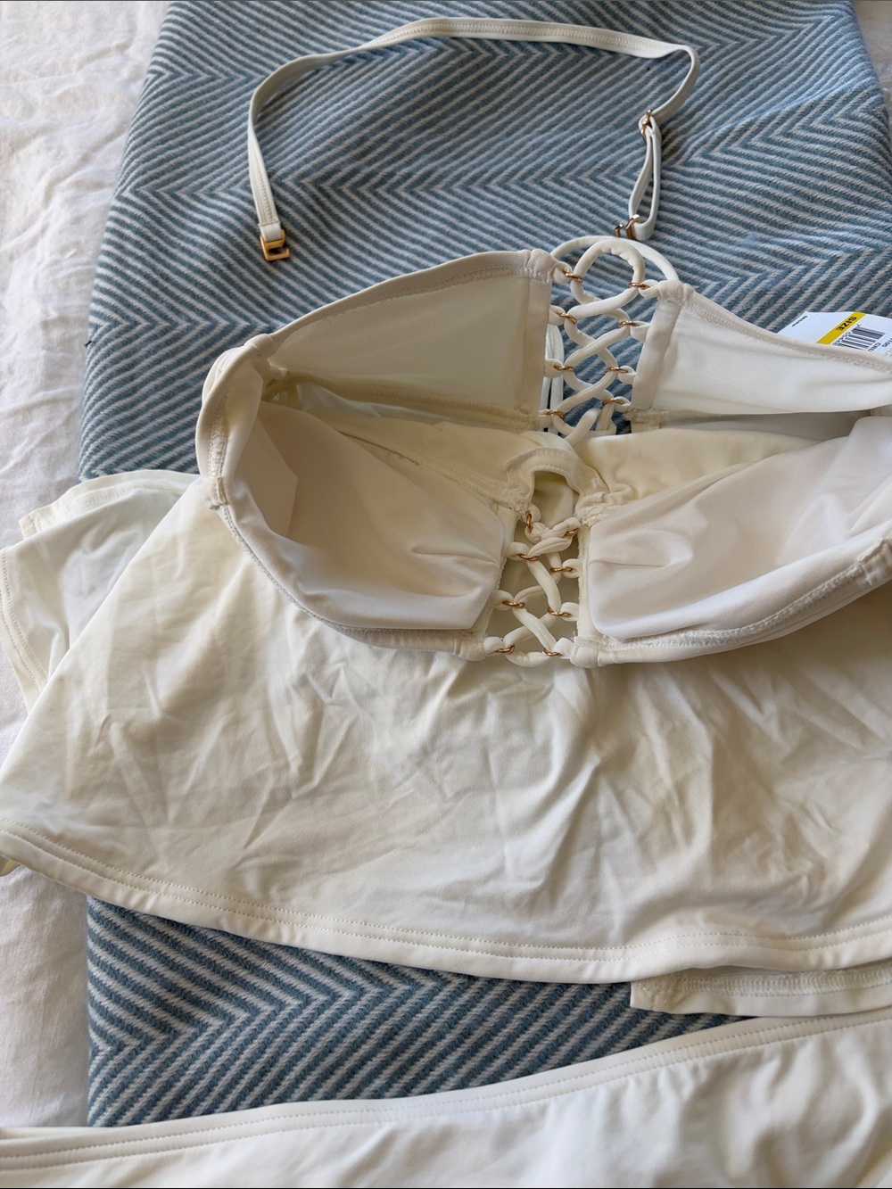 Michael Kors White Bandeau Tankini Set - Picture 5 of 9